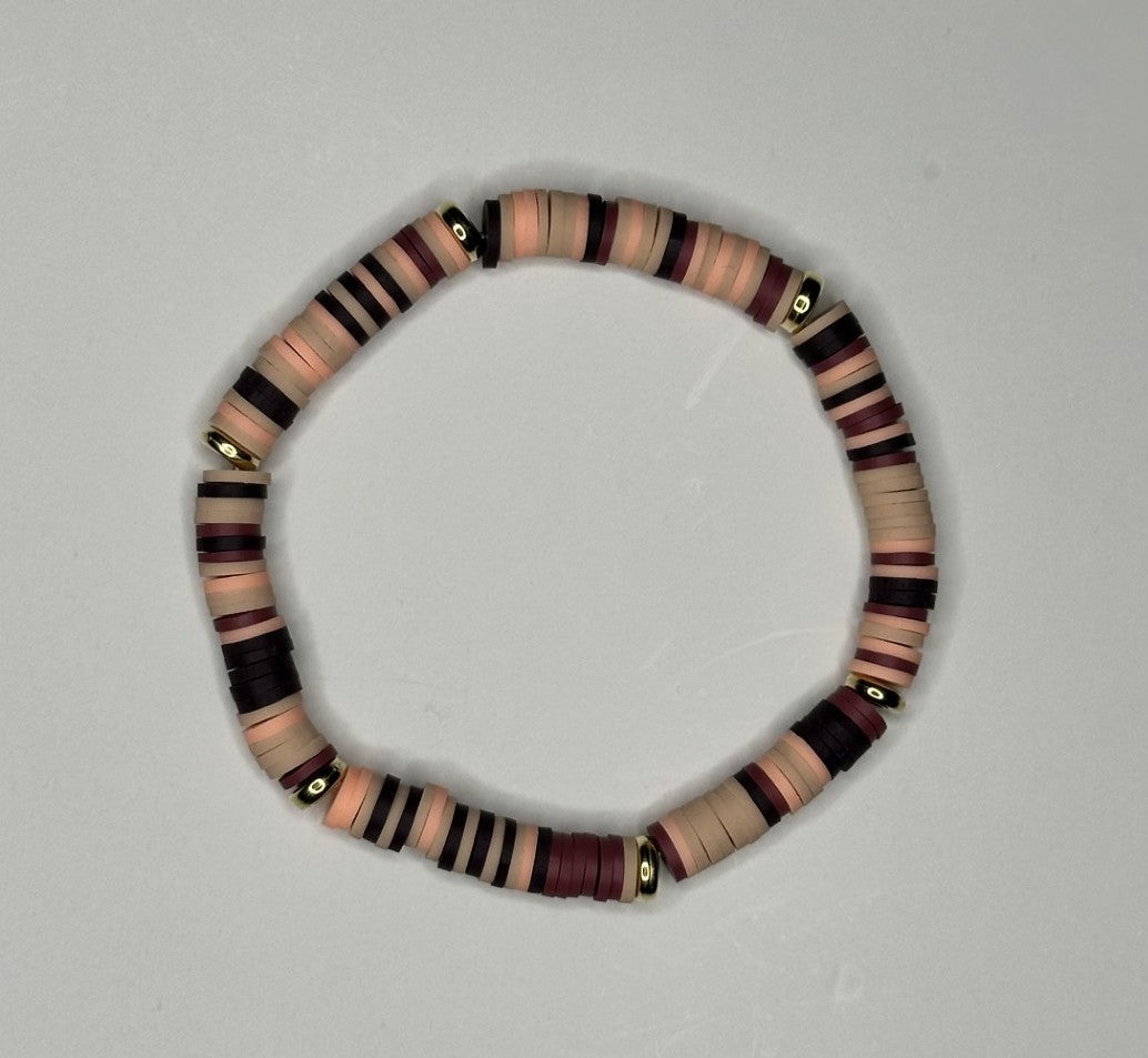 Rustic Clay Beaded Bracelet 🤎🖤