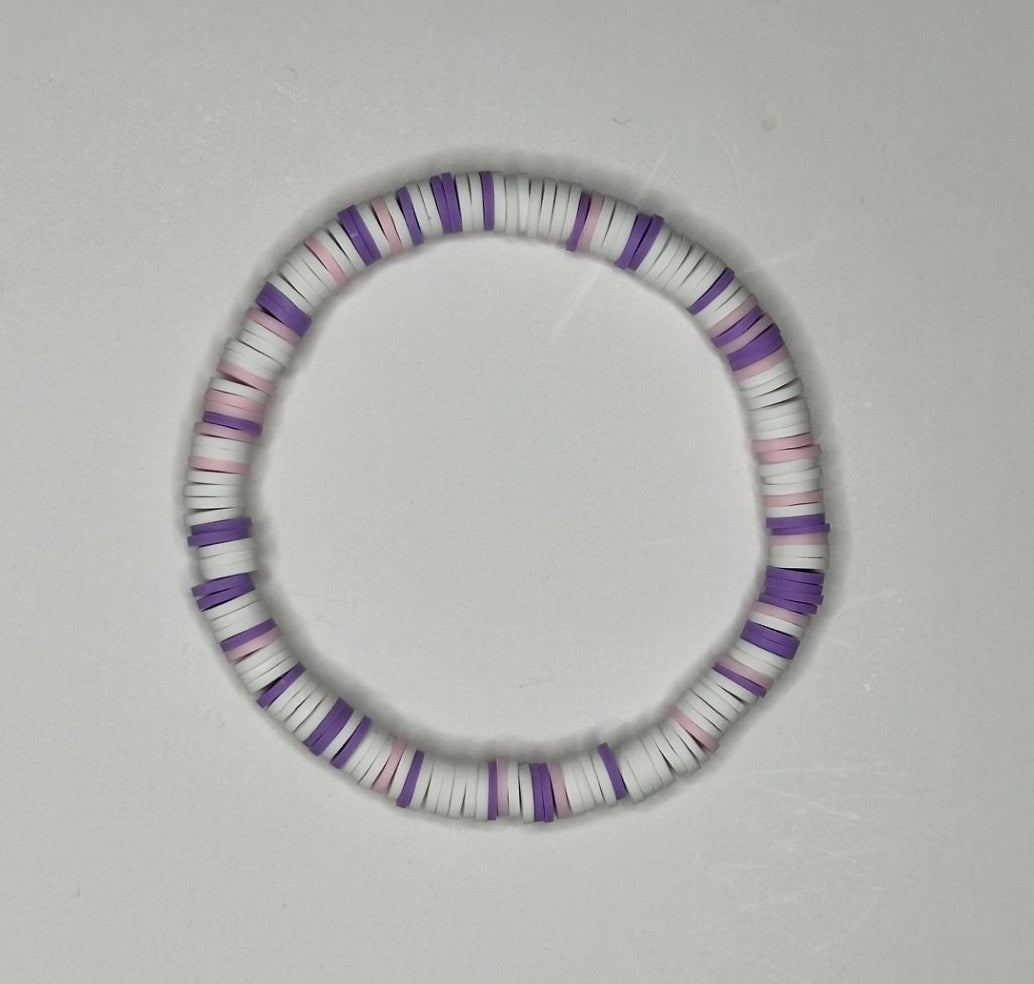 Pastel Lavender Clay Beaded Bracelet 🪻💜