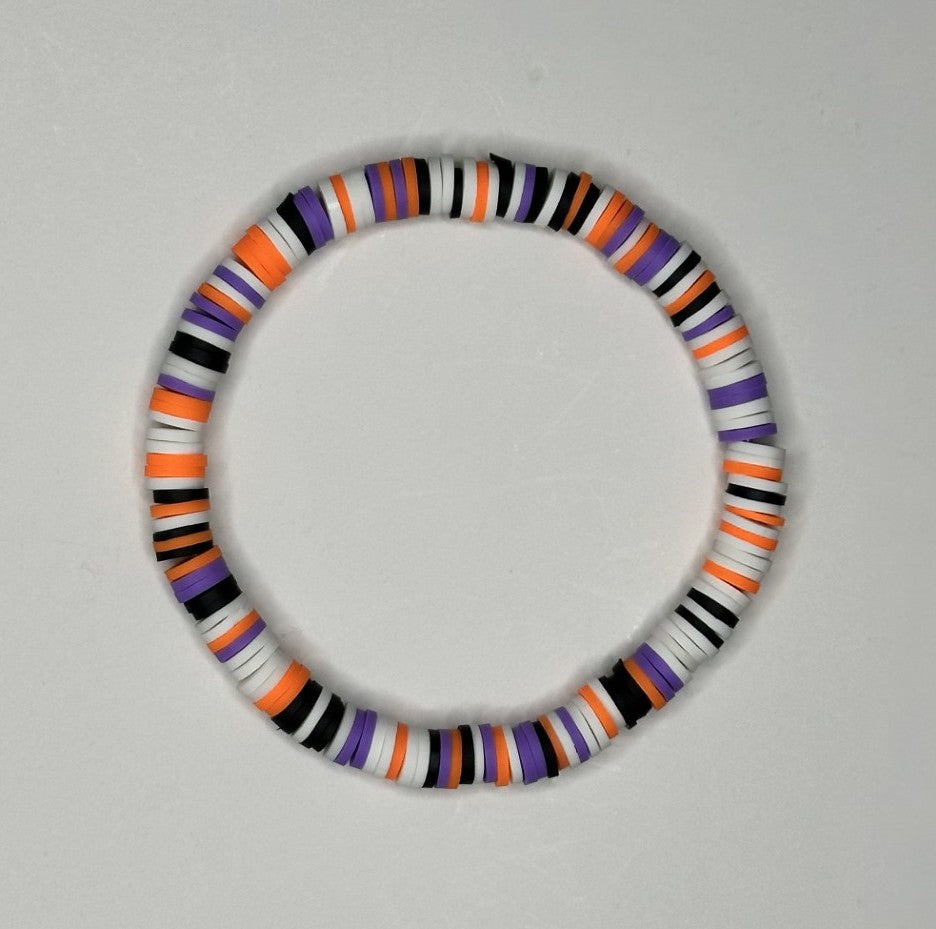 Pumpkin Vibes Clay Beaded Bracelet 🎃✨