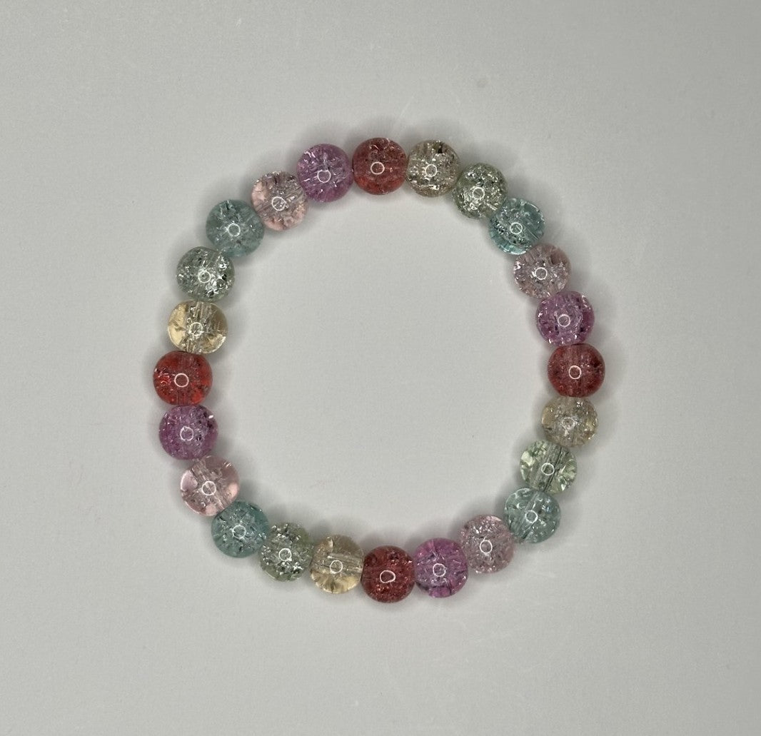 Multi-Colored Shattered Glass Beaded Bracelet ❤️💛💚🩵💜