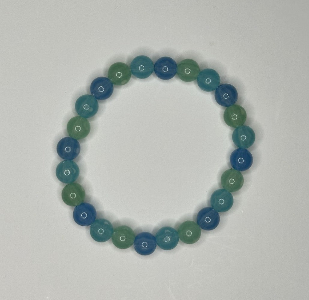 Jelly Bean Round Beaded Bracelet 🟢🔵