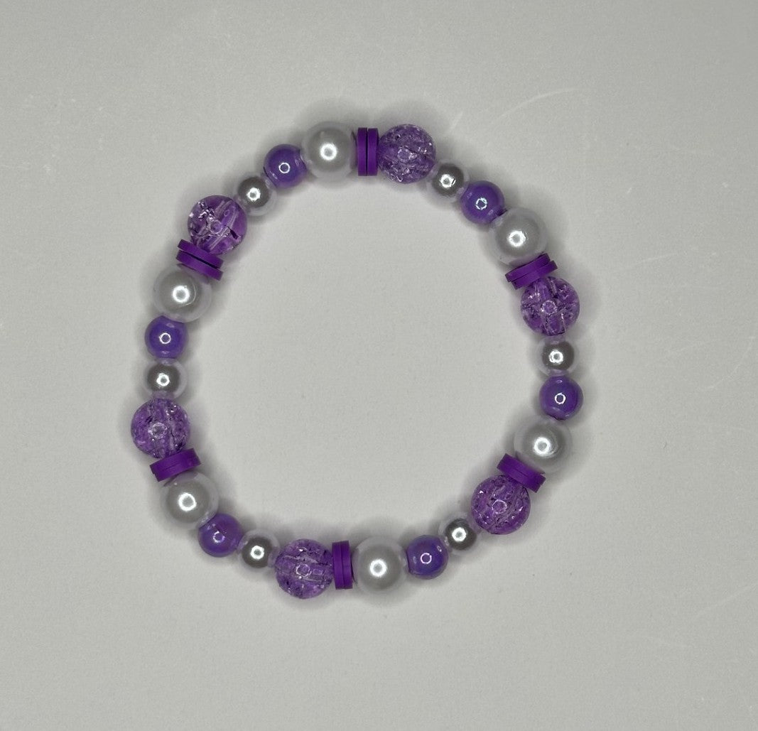 Lavender Dreams Clay & Round Beaded Bracelet 💜