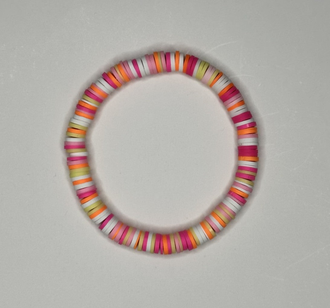 Sunset Glow Clay Beaded Bracelet ๐
๐๐งก๐๐ค