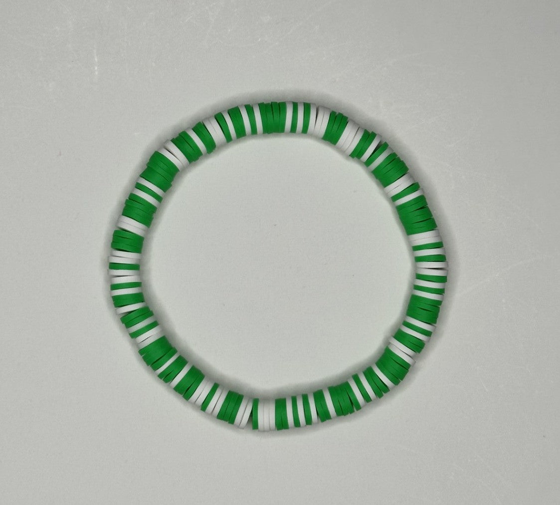 Green Goodness Clay Beaded Bracelet 💚🤍