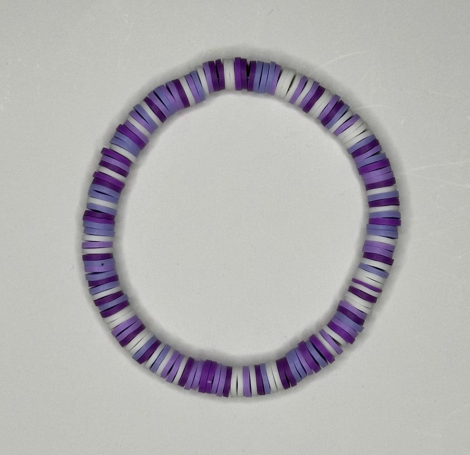 Lilac Dreams Clay Beaded Bracelet 💜🤍